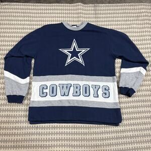 Vintage‎ Pro Player Dallas Cowboys NFL Colorblock Crewneck Sweatshirt XL